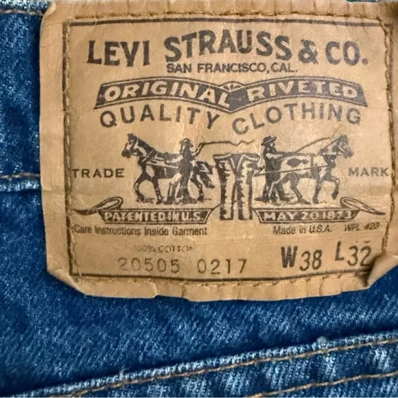 Vintage 1988 Levi’s 505 Orange Tab Straight Leg Jeans 38 X 32 USA